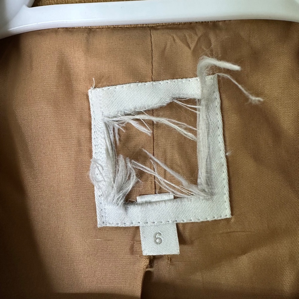 Vintage 100% Wool Safari Blazer Women's 6 Camel Tan‎ Utility Jacket Made in USA - Picture 5 of 9